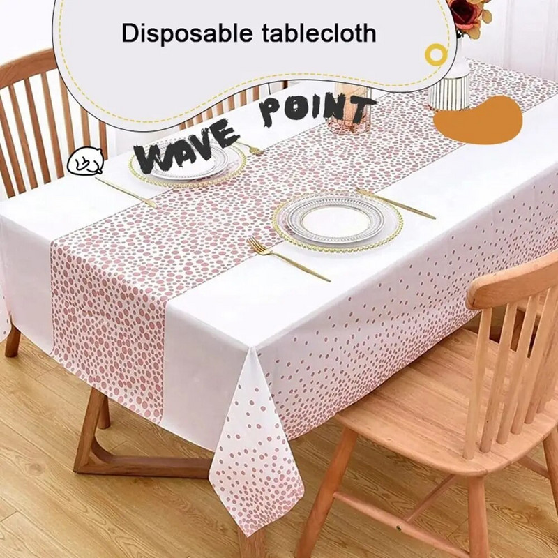 1 tk õlikindel veekindel laudlina ühekordselt kasutatavad täpimustriga laudlinad ristkülikukujulistele laudadele, piknikuriidest peotarbed