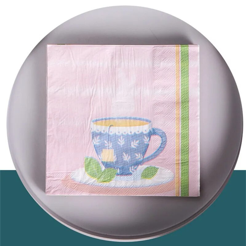 20 τεμ/συσκευασία Επιδόρπιο τσαγιού Ώρα για καφέ Έντυπο Παιδικό Διακόσμηση πάρτι γενεθλίων Χαρτιά χαρτοπετσέτας εστιατορίου