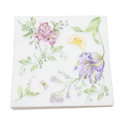 20PCS/Pakiranje 33cm*33cm Cvijeće Beauty Design Papirnate salvete Posuđe za kafiće i zabave Salvete za dekupaž Dekorativni papir