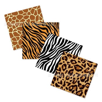 20 σεντόνια Ζούγκλα Safari Animal Print Χαρτοπετσέτες Γενέθλια Baby Shower Party Supplies Χαρτοπετσέτα Tiger Leopard Zebra Stripes