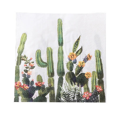 20 tk Pulma söögiriistad Salvrätikud Ühekordselt kasutatavad Pehme kandiline Paber Taimelehed Trükitud Tissue Festival Peoplatsipott Dekoratsioon