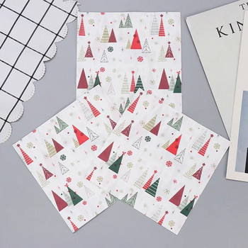 Хартиена салфетка за еднократна употреба с печат на коледно дърво за партита на тема Коледа, за дома, коледна украса и аксесоари за маса