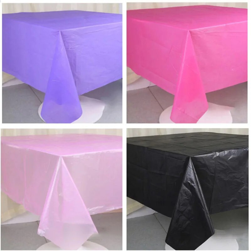 1tk Plastikust ühekordne peolaudlina ühevärviline ristkülikukujuline kirjutuslaudriie dekoor Pulmade jõulud Köögi lauakate 137x183cm