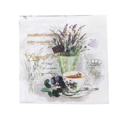 20 τμχ/συσκευασία Φύλλα φυτών εμπριμέ χαρτοπετσέτες μιας χρήσης Τετράγωνο χαρτί χαρτομάντιλο Διακόσμηση σουπλά στο σπίτι γάμου