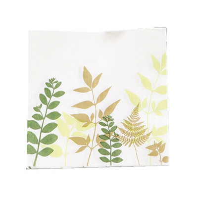 20 τμχ/συσκευασία Φύλλα φυτών εμπριμέ χαρτοπετσέτες μιας χρήσης Τετράγωνο χαρτί χαρτομάντιλο Διακόσμηση σουπλά στο σπίτι γάμου