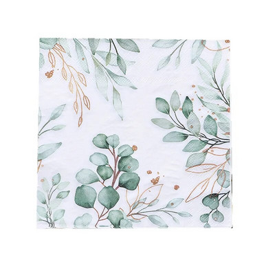 20 τμχ/συσκευασία Φύλλα φυτών εμπριμέ χαρτοπετσέτες μιας χρήσης Τετράγωνο χαρτί χαρτομάντιλο Διακόσμηση σουπλά στο σπίτι γάμου