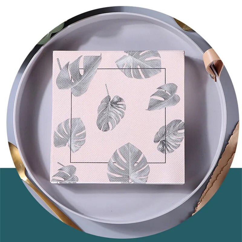 20 τμχ/συσκευασία Φύλλα φυτών εμπριμέ χαρτοπετσέτες μιας χρήσης Τετράγωνο χαρτί χαρτομάντιλο Διακόσμηση σουπλά στο σπίτι γάμου