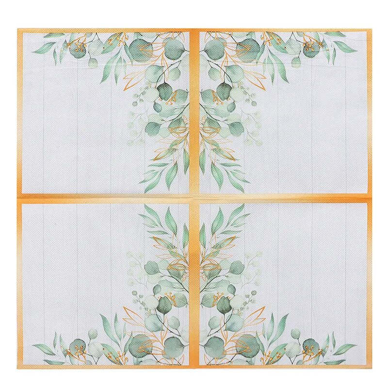 20 τμχ/συσκευασία Φύλλα φυτών εμπριμέ χαρτοπετσέτες μιας χρήσης Τετράγωνο χαρτί χαρτομάντιλο Διακόσμηση σουπλά στο σπίτι γάμου