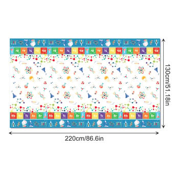 130*220cm Scientist Chemical Birthday Party Τραπεζομάντιλο μιας χρήσης Science DNA Κάμπινγκ Ματ Κάλυμμα Τραπεζιού Baby Shower Party Decor