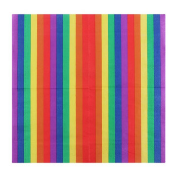 20 τεμ/συσκευασία Επιτραπέζιες χαρτοπετσέτες Rainbow Απλές πολύχρωμες ριγέ χαρτοπετσέτες χαρτομάντηλα για διακόσμηση γάμου Είδη πάρτι Χονδρική