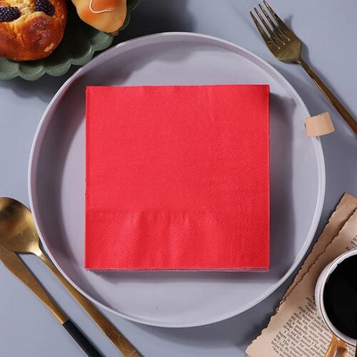 20 tk/pakk 2-kihilised toidukvaliteediga värvilised prinditud hotellirätikud/salvrätikud/näorätikud Puhtavärvilised salvrätikud Paberist padjakesed hulgimüük