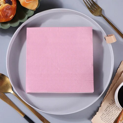 20 tk/pakk 2-kihilised toidukvaliteediga värvilised prinditud hotellirätikud/salvrätikud/näorätikud Puhtavärvilised salvrätikud Paberist padjakesed hulgimüük