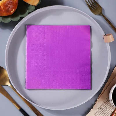 20 tk/pakk 2-kihilised toidukvaliteediga värvilised prinditud hotellirätikud/salvrätikud/näorätikud Puhtavärvilised salvrätikud Paberist padjakesed hulgimüük