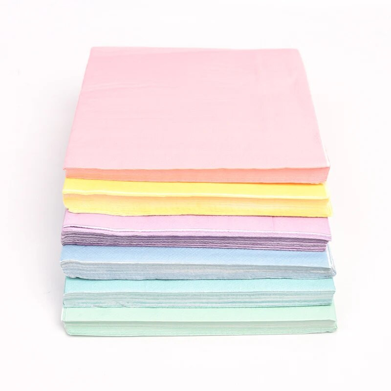 20 kom/lot Papirnate salvete pastelnih boja Ružičasto/plave Baby Shower Rainbow Unicorn Party Decorations Dječji rođendan Vjenčanje 33*33 cm