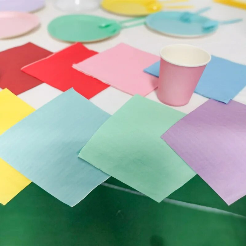 20 kom/lot Papirnate salvete pastelnih boja Ružičasto/plave Baby Shower Rainbow Unicorn Party Decorations Dječji rođendan Vjenčanje 33*33 cm