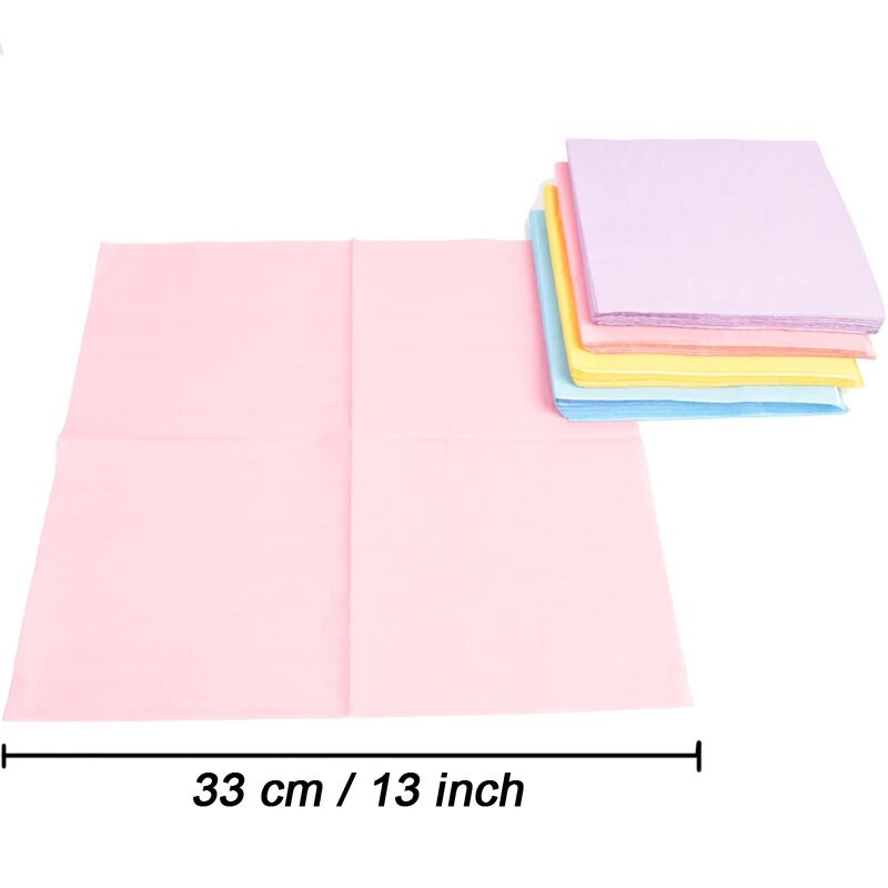 20 kom/lot Papirnate salvete pastelnih boja Ružičasto/plave Baby Shower Rainbow Unicorn Party Decorations Dječji rođendan Vjenčanje 33*33 cm