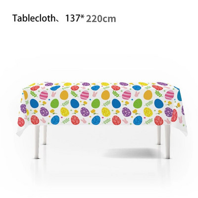 Stolnjak s temom uskršnjeg zeko jaja za djecu Jednokratni pravokutni pokrivač za stol Dekoracija za rođendansku zabavu Stolnjak pribor Dekor