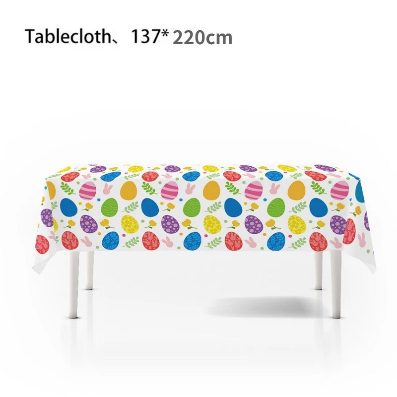 Stolnjak s temom uskršnjeg zeko jaja za djecu Jednokratni pravokutni pokrivač za stol Dekoracija za rođendansku zabavu Stolnjak pribor Dekor