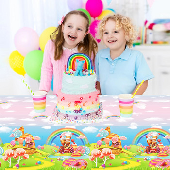 Τραπεζομάντιλο μίας χρήσης Τραπεζομάντιλο μίας χρήσης Lollipop Rainbow Party Girls Birthday Party Camping Mat Κάλυμμα τραπεζιού