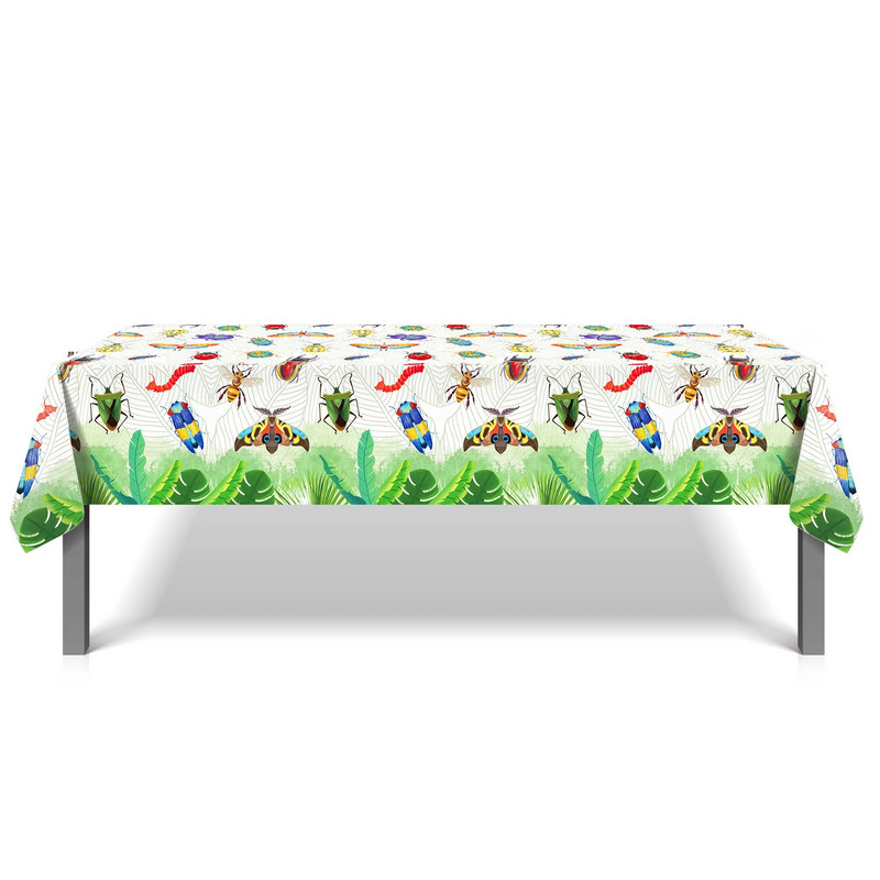 130*220cm Multikas Kevadine Putukate Dragonfly Party Ühekordsed lauakatted Baby Shower Sünnipäevapeo Matkamatt Laudlina Dekoratsioon