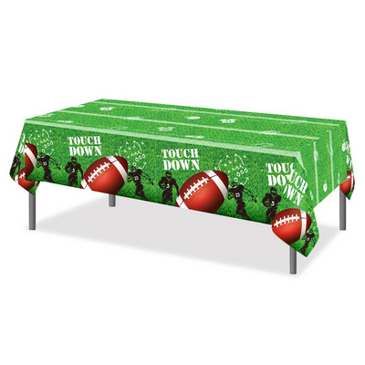 Ragbi spordipeo ühekordne PE laudlina Ameerika jalgpalli mäng Sünnipäeva matkamatt Lauakate Baby Shower Peokaunistus