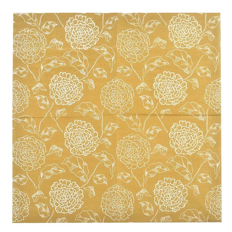 10/20 tk/pakend 2-kihiline 33cm värvilised salvrätikud, trükitud kohamatt Paber Suu riie Pulmatass Lillepaber Hotelli banketipaber Kuld