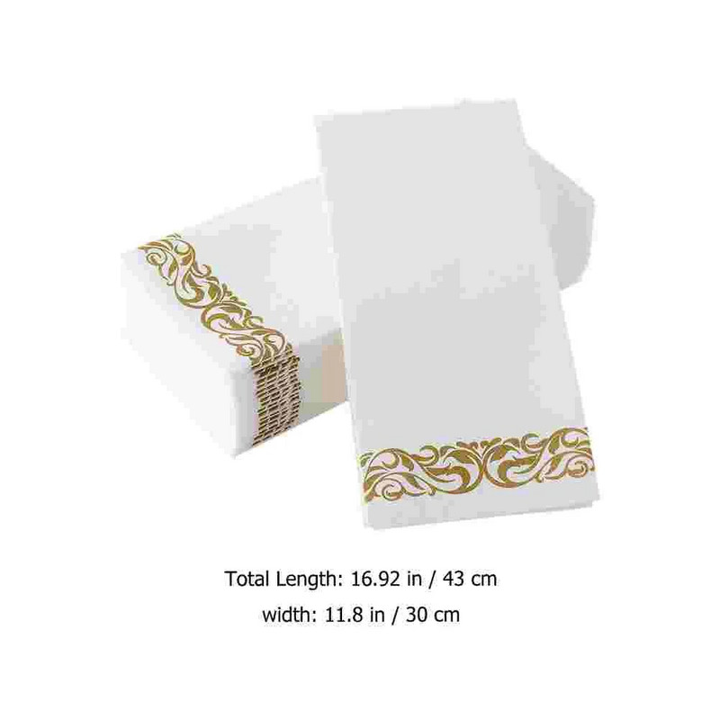 25 tk Pabersalvrätik valge joogisalvrätikud Kuldkaunistusega õhtusöök Ühekordne pestav