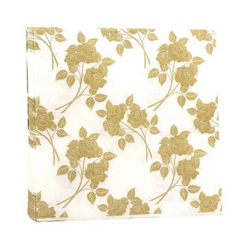 10/20 τμχ/Pac 33cm 2-Ply Golden Leaf Printed Napkin Wedding Cup Flower Χαρτί Πολύχρωμο Σουπλά Χαρτί στοματικό χαρτί για το συμπόσιο