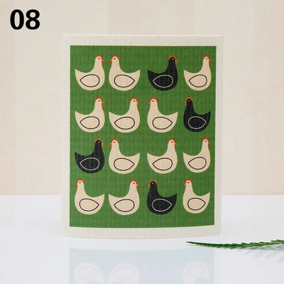 1 tk nõudepesulapp tselluloosist puhastuslapid märjad kuivad majapidamiskalts, trükitud imav nõudelapp korduvkasutatav köök