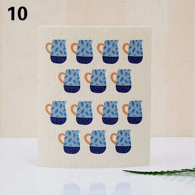 1 tk nõudepesulapp tselluloosist puhastuslapid märjad kuivad majapidamiskalts, trükitud imav nõudelapp korduvkasutatav köök