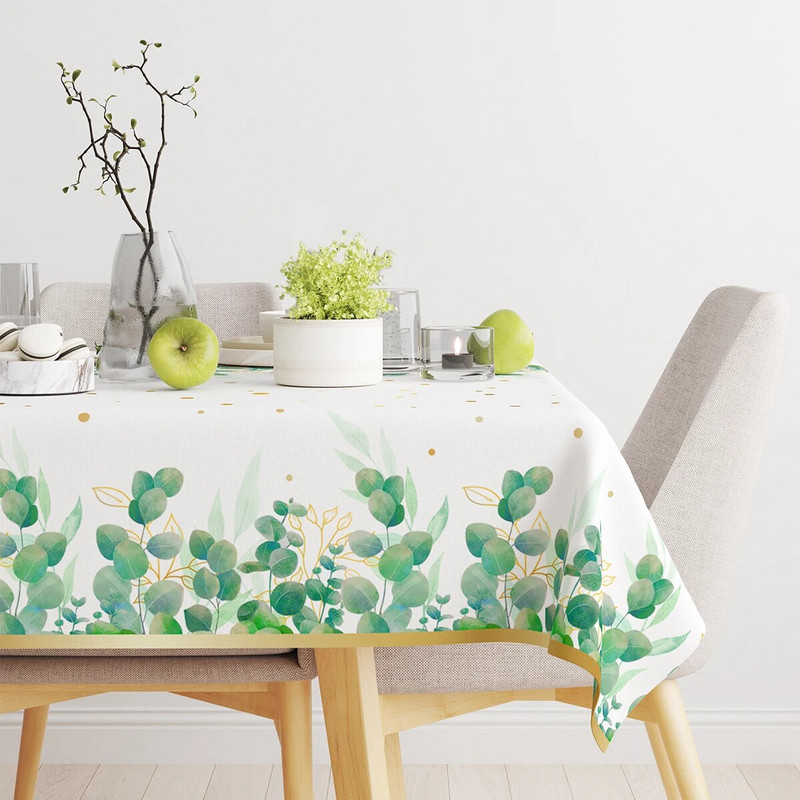 Salveirohelised lehed Ühekordsed laudlinad Lauakate koduks Džunglisafari sünnipäevapeokaunistuseks Baby Shower Pulmatarbed