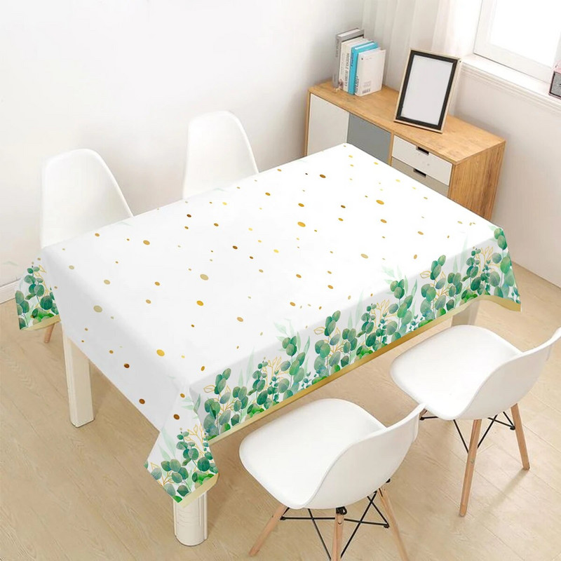 Salveirohelised lehed Ühekordsed laudlinad Lauakate koduks Džunglisafari sünnipäevapeokaunistuseks Baby Shower Pulmatarbed