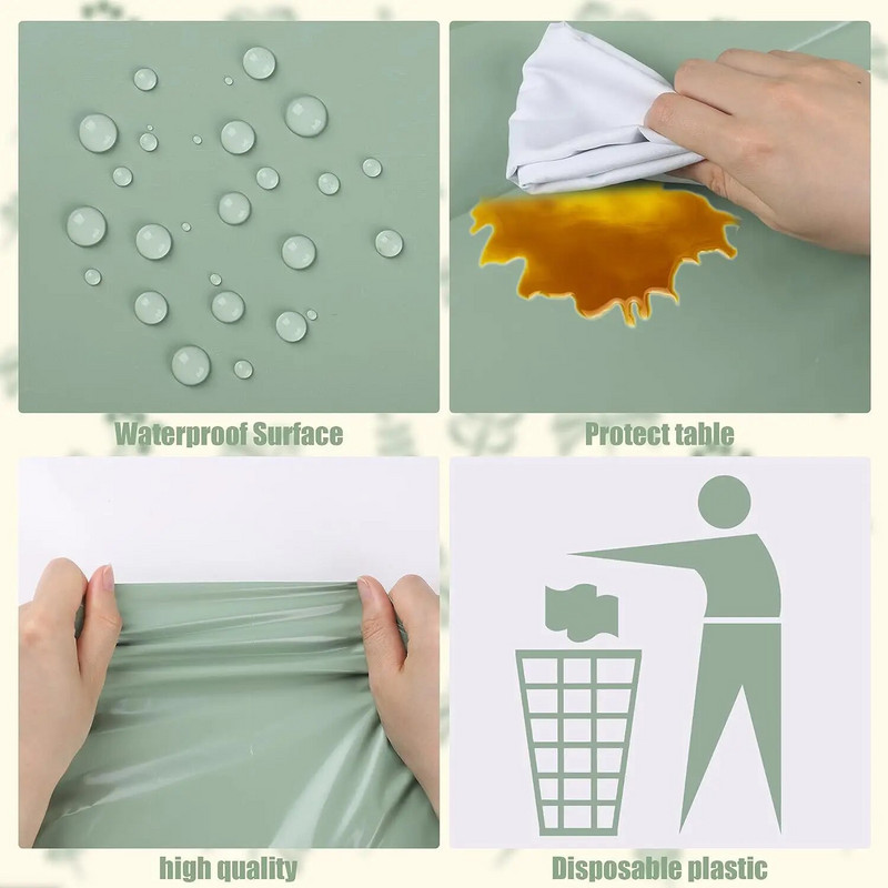 Ühevärvilised salveirohelised laudlinakaunistused Lauakate Soliidne salveiroheline tervituspeotarbed sünnipäevaks