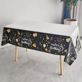 Šiuolaikinės vienkartinės vaivorykštės staltiesės spausdintos stalo užtiesalai Sulankstomas plastikinis stalo užvalkalas Gimtadienio vakarėlio dekoro reikmenys