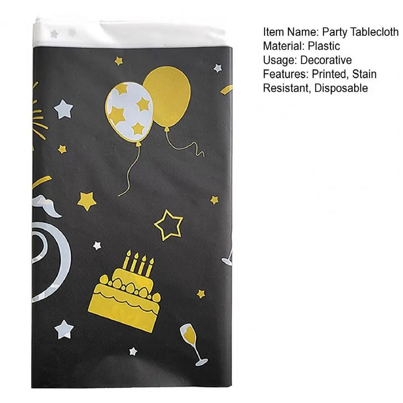 Šiuolaikinės vienkartinės vaivorykštės staltiesės spausdintos stalo užtiesalai Sulankstomas plastikinis stalo užvalkalas Gimtadienio vakarėlio dekoro reikmenys