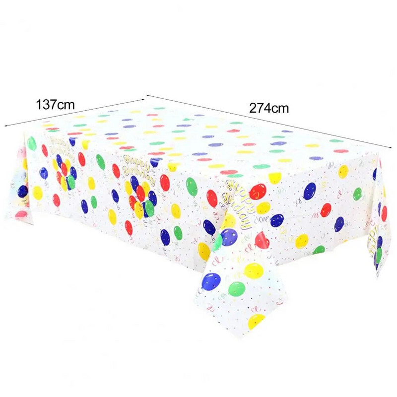Šiuolaikinės vienkartinės vaivorykštės staltiesės spausdintos stalo užtiesalai Sulankstomas plastikinis stalo užvalkalas Gimtadienio vakarėlio dekoro reikmenys
