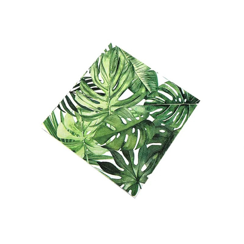 20 vnt./lot. Džiunglių safari gyvūnų spausdinimo popierinės servetėlės Tiger Leopard Zebra Stripes Lapų temos kokteilių vakarėlio aikštės vakarienės servetėlės