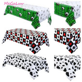 Pravokutni stolnjak za jednokratnu upotrebu 1,37*2,74 CM, ispis u boji, mliječni uzorak, igraća karta, rođendanska dekoracija za obiteljsku zabavu