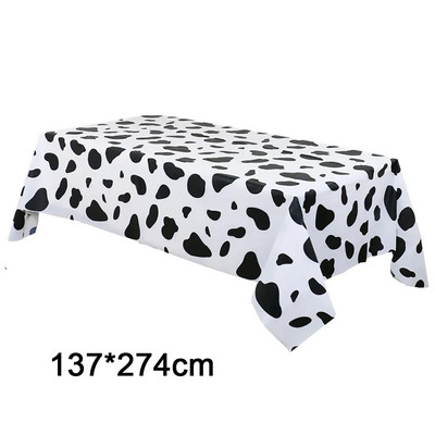 Pravokutni stolnjak za jednokratnu upotrebu 1,37*2,74 CM, ispis u boji, mliječni uzorak, igraća karta, rođendanska dekoracija za obiteljsku zabavu