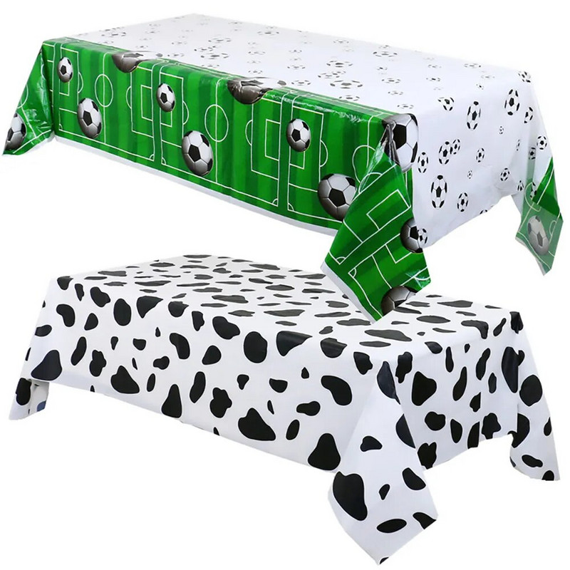 Pravokutni stolnjak za jednokratnu upotrebu 1,37*2,74 CM, ispis u boji, mliječni uzorak, igraća karta, rođendanska dekoracija za obiteljsku zabavu