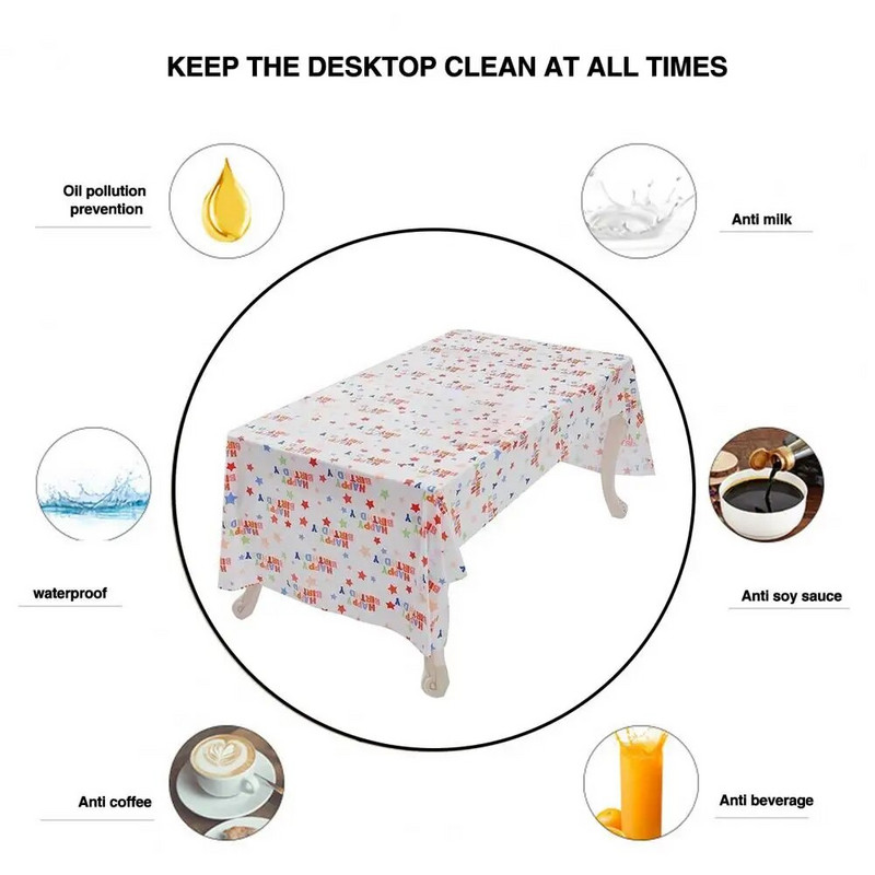 Jednokratni pokrivač za stol Jednokratni stolnjak s printom zvijezda za dječju rođendansku proslavu Baby Shower Wedding Decor 137 X 274 cm Print zvijezda