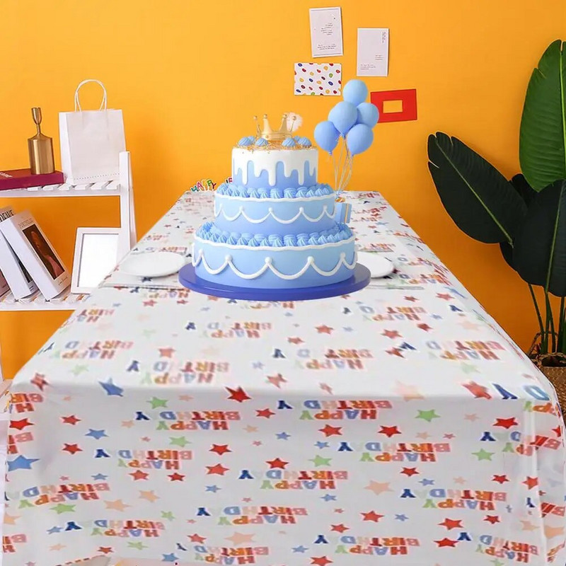 Jednokratni pokrivač za stol Jednokratni stolnjak s printom zvijezda za dječju rođendansku proslavu Baby Shower Wedding Decor 137 X 274 cm Print zvijezda
