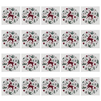 Όμορφες χάρτινες χαρτοπετσέτες Πετσέτες μιας χρήσης κατηγορίας τροφίμων Χρωματιστές χριστουγεννιάτικες χαρτοπετσέτες τάρανδος Καθαρισμός μεσημεριανού πετσέτες μιας χρήσης