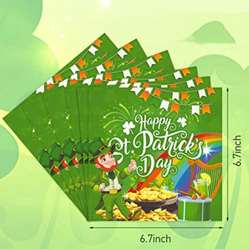 Χαρτοπετσέτες μιας χρήσης στυλ St. Patrick, χαρτοπετσέτες διπλής στρώσης για ιρλανδικές εκδηλώσεις σε δείπνα και γιορτές