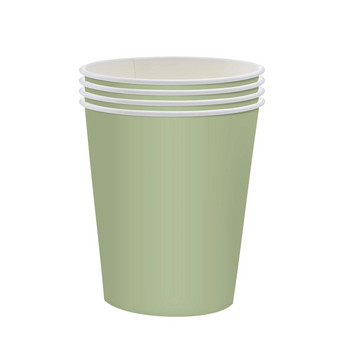 Плътен цвят Sage Green Парти консумативи за еднократна употреба Jungle Safari Хартиена чаша Чиния Салфетка Покривка за маса за деца Baby Shower
