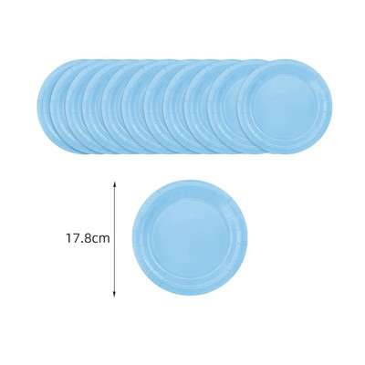 Vientisa šviesiai mėlyna tema Gimtadienis Super mergaičių papuošalai Vakarėliui Vienkartiniai stalo reikmenys Popierinės servetėlės Puodeliai Lėkštės Staltiesės Šiaudeliai