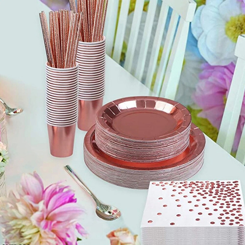 25kom jednokratnih salveta Stolni papirnati ručnici Elegantna maramica Bijela folija Zlatne točkice Dekoracija za rođendansku zabavu Vjenčana salveta