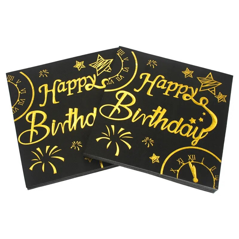 20 τεμ. Επιχρυσωμένες χαρτοπετσέτες κινουμένων σχεδίων μιας χρήσης Μπρούτζινες χαρτοπετσέτες Παιδική διακόσμηση πάρτι γενεθλίων Τραπέζι για δείπνο Χαρτί χαρτί