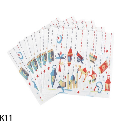 20 tk Ramadan Kareem Ühekordsed salvrätikud Paber EID Mubarak lauanõud Salvrät Islam moslem Festival Peokaunistused Varud