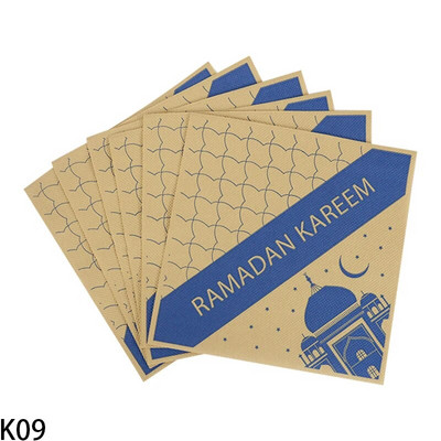 20 tk Ramadan Kareem Ühekordsed salvrätikud Paber EID Mubarak lauanõud Salvrät Islam moslem Festival Peokaunistused Varud